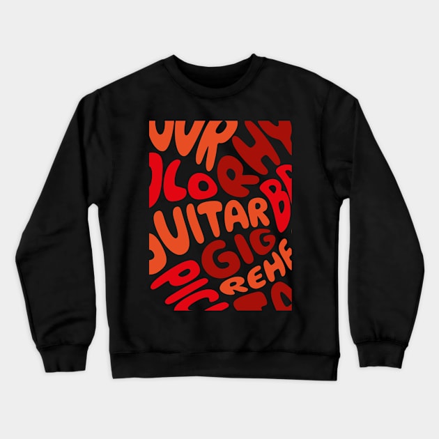 I love playing the guitar. Red heart. Crewneck Sweatshirt by I-dsgn